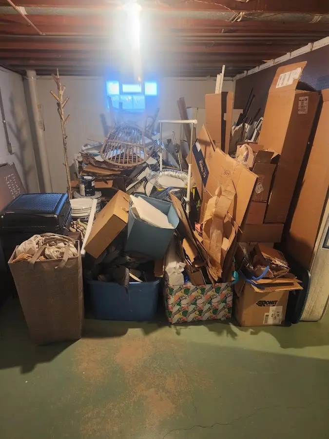 Roll-off dumpster container at job site for 4 Yard Dumpster Rental in North Salem